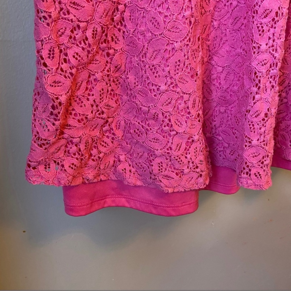 ✨3/$20✨ G21 Women’s Pink Lace Short Sleeve Dress - Picture 6 of 9